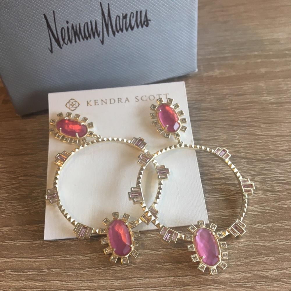 Kendra Scott Fuchsia Pink Gareth Hoop Earrings
